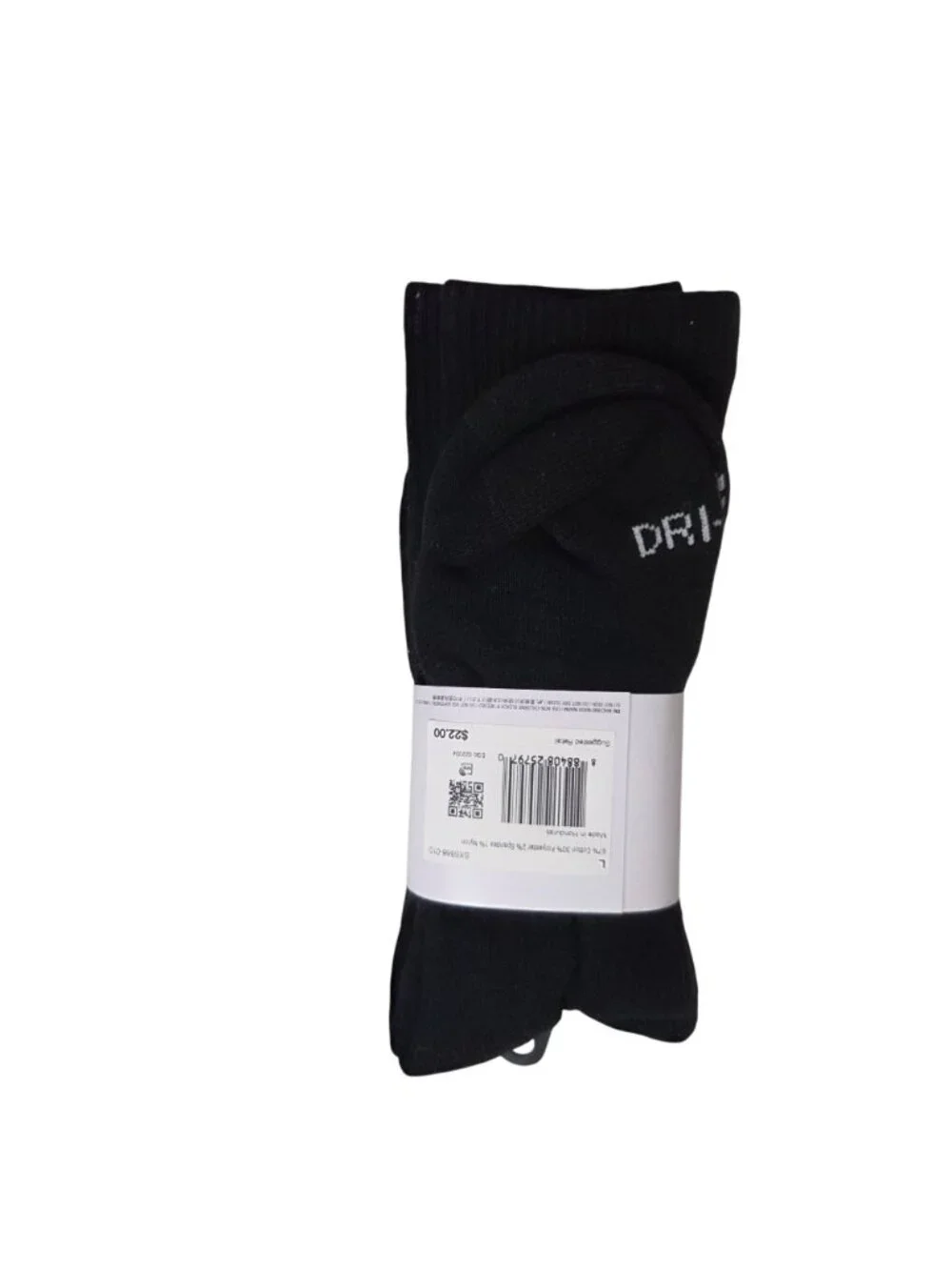 Nike Everyday Plus Dri-Fit Crew Socks Black White Logo Mens 6-12 3-Pack 4511